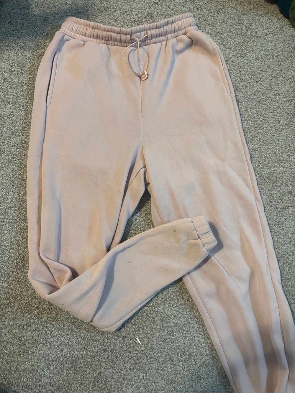 Women's Cozy Pink Track Pants - Elastic Waist Joggers